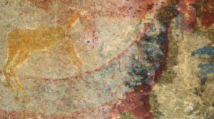 Fossils of an extinct animal may have inspired this cave art drawing
